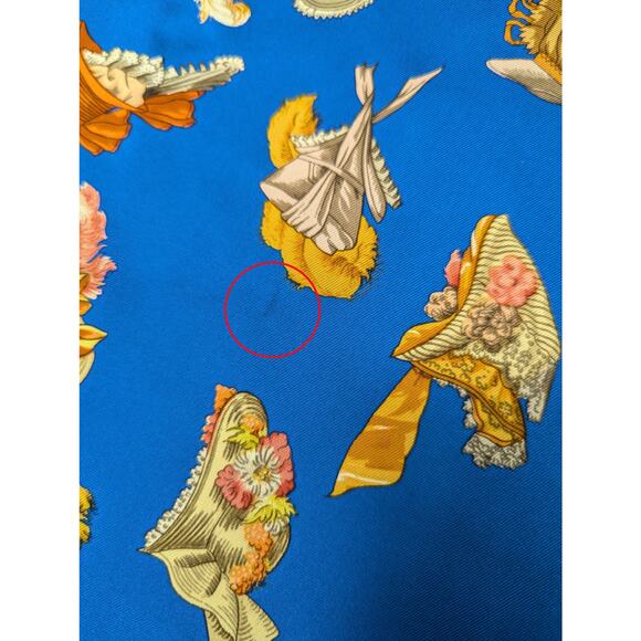 Authentic Hermes Blue Paris Modiste Silk Scarf 90cm - Picture 8 of 10